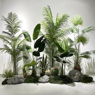 室内大型人造植物假盆栽园林绿化商场橱窗餐厅角落大堂人造树装饰