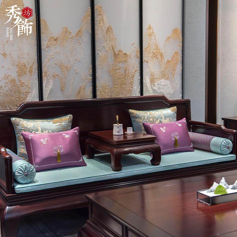 古典红木沙发坐垫定制中式实木家具海绵垫座垫套罗汉床五件套垫子