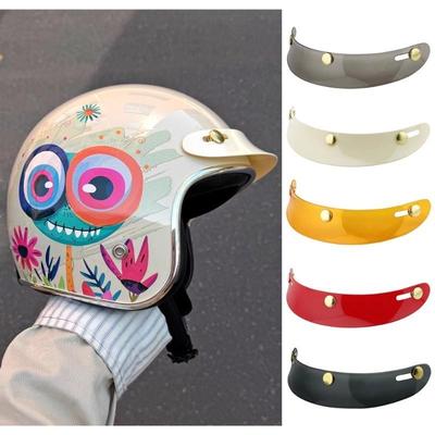 台湾头盔短帽檐覆古半盔加装三扣式帽舌小盔体四分之三盔通用帽沿