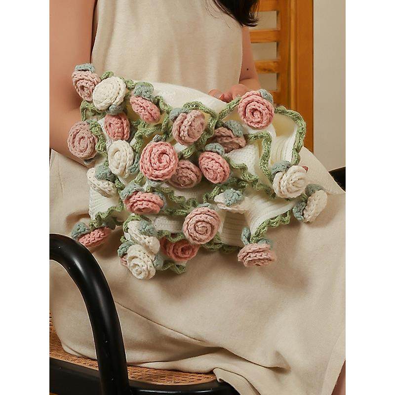 花束毯玫瑰花毯子花朵毛毯礼物送女朋友闺蜜装饰手工编织成品现货,床上用品,休闲毯/毛毯/绒毯,淘宝优惠券,粉丝福利购,淘宝优惠卷