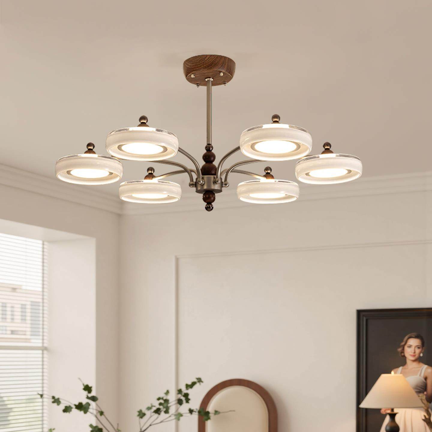 法式中古风客厅吊灯美式大厅灯创意设计飞碟灯具奶油风餐厅卧室灯,家装灯饰光源,智能吊灯,淘宝优惠券,粉丝福利购,淘宝优惠卷