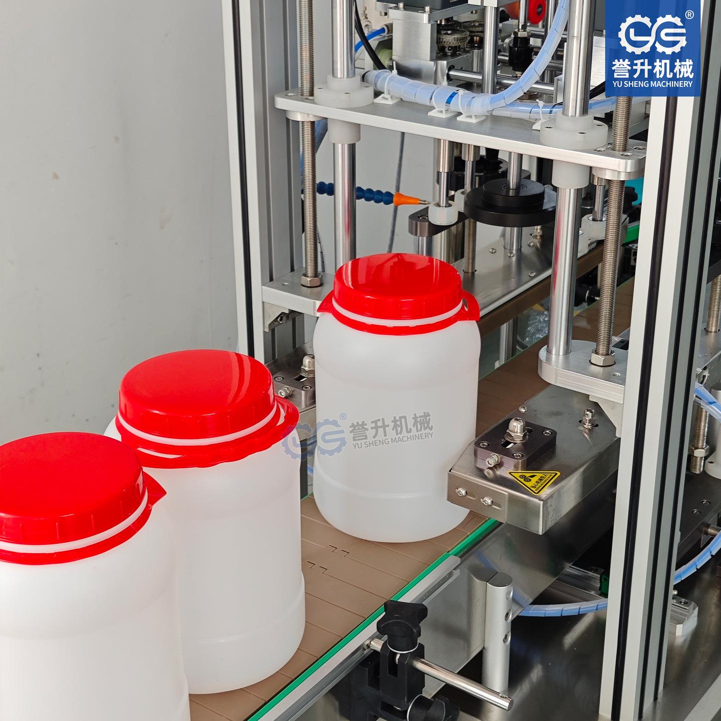 专业旋盖机家塑料大自白桶厂915拧盖机流水旋线全动盖机搓化工瓶