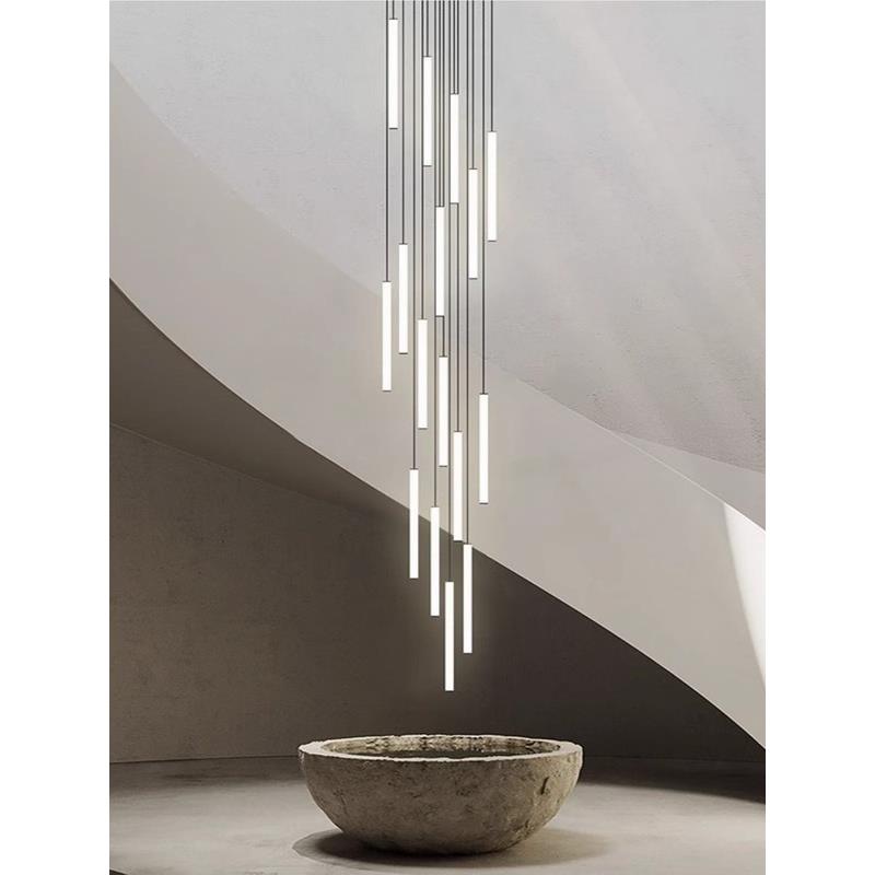 现代简约卧室吧台灯设计师别墅样板房覆式楼loft创意旋转楼梯吊灯