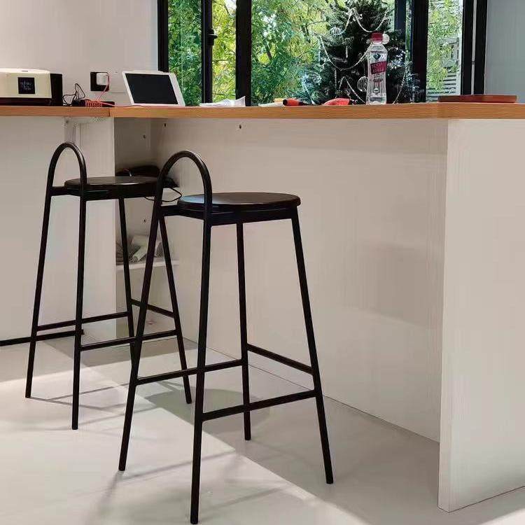 北欧轻奢吧台椅家用靠背吧台凳岛台高脚凳休闲 简约实木铁艺高脚,商业/办公家具,酒吧椅,淘宝优惠券,粉丝福利购,淘宝优惠卷