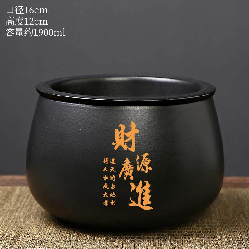 粗陶深空茶洗家用大号茶渣缸水盂杯洗茶具废水缸收纳碗茶盆茶杯盆