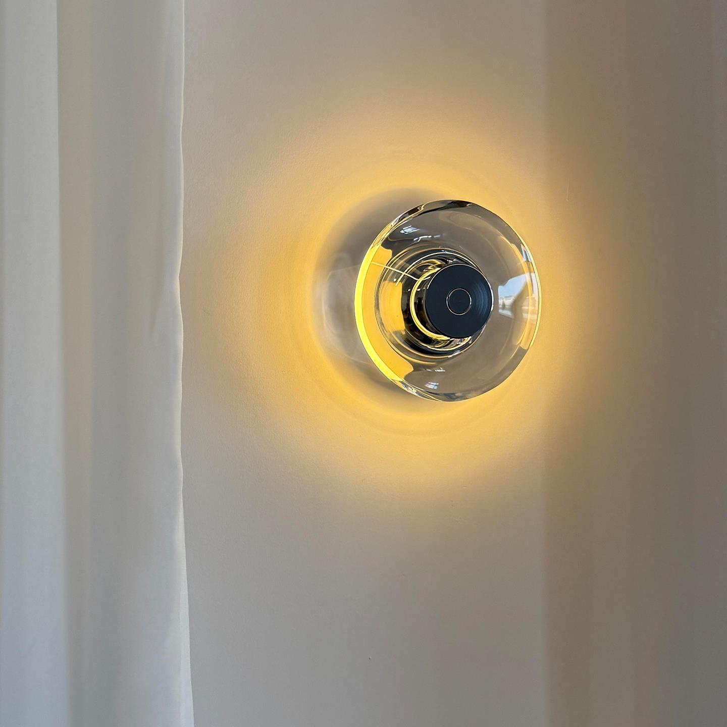 意式极简灯圆形卧室水晶床头壁灯现代走廊过道吸顶灯包豪斯镜前灯