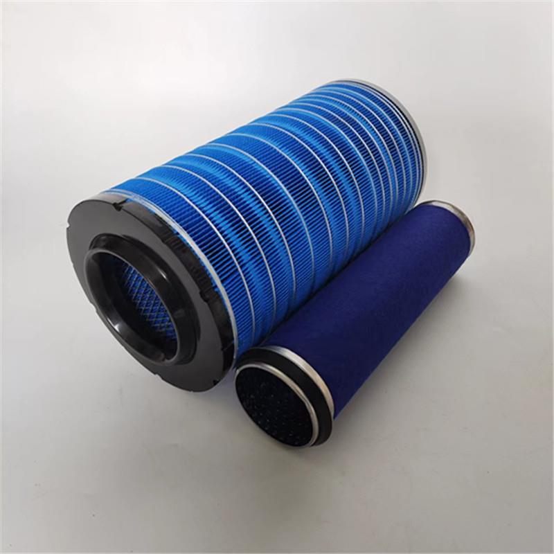 K2036U空滤上胶下铁适配玉柴4108/6105发动机铲车装载机空气滤芯