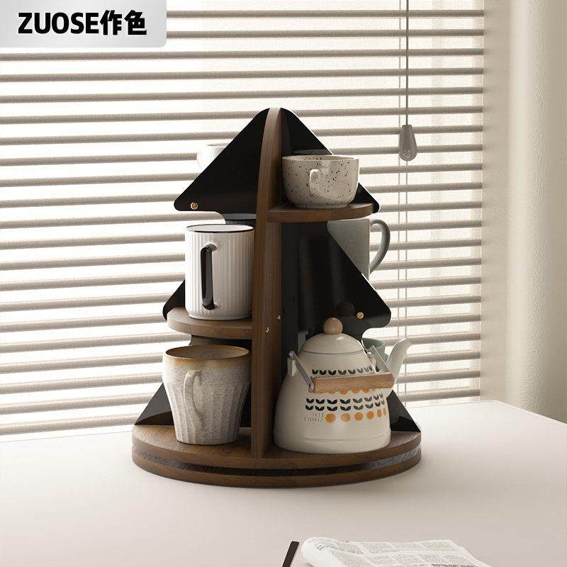 旋转杯架水杯茶杯咖啡杯展示架转角置物架餐桌杯子杂物收纳整理架,收纳整理,整理架/置物架/收纳架,淘宝优惠券,粉丝福利购,淘宝优惠卷