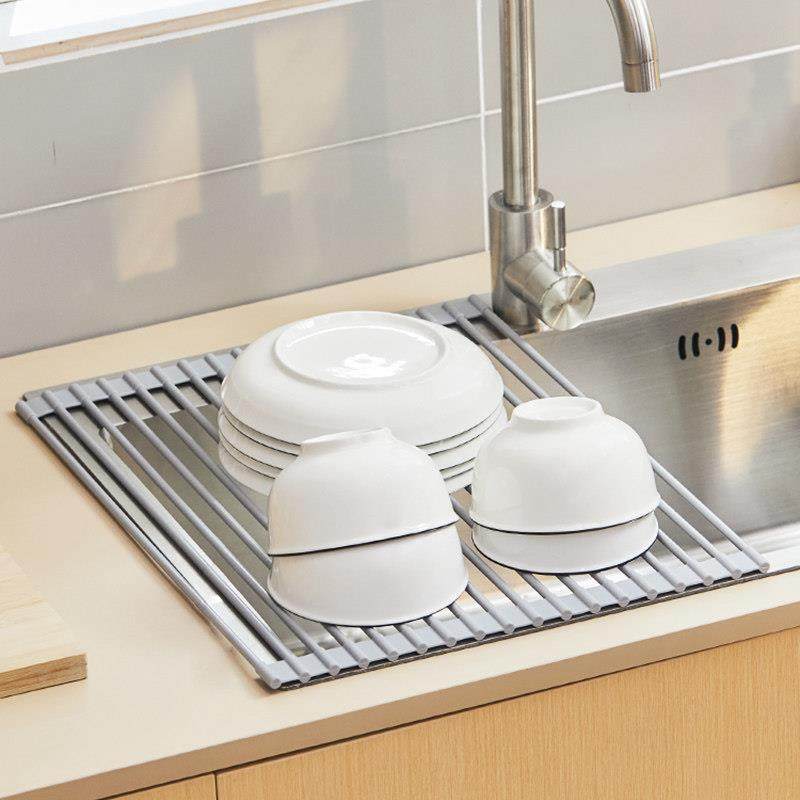 厨房水槽置物架304不锈钢洗碗水池滤水卷帘碗架水杯架果蔬沥水架,厨房/烹饪用具,水槽置物架,淘宝优惠券,粉丝福利购,淘宝优惠卷