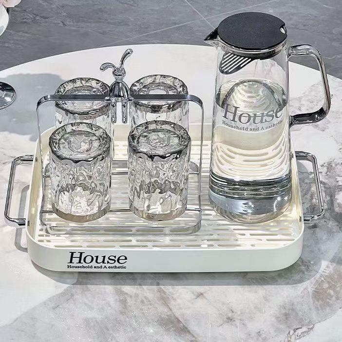 水杯挂架杯架玻璃杯沥水架客厅家用茶杯收纳架放杯子置物架沥水盘