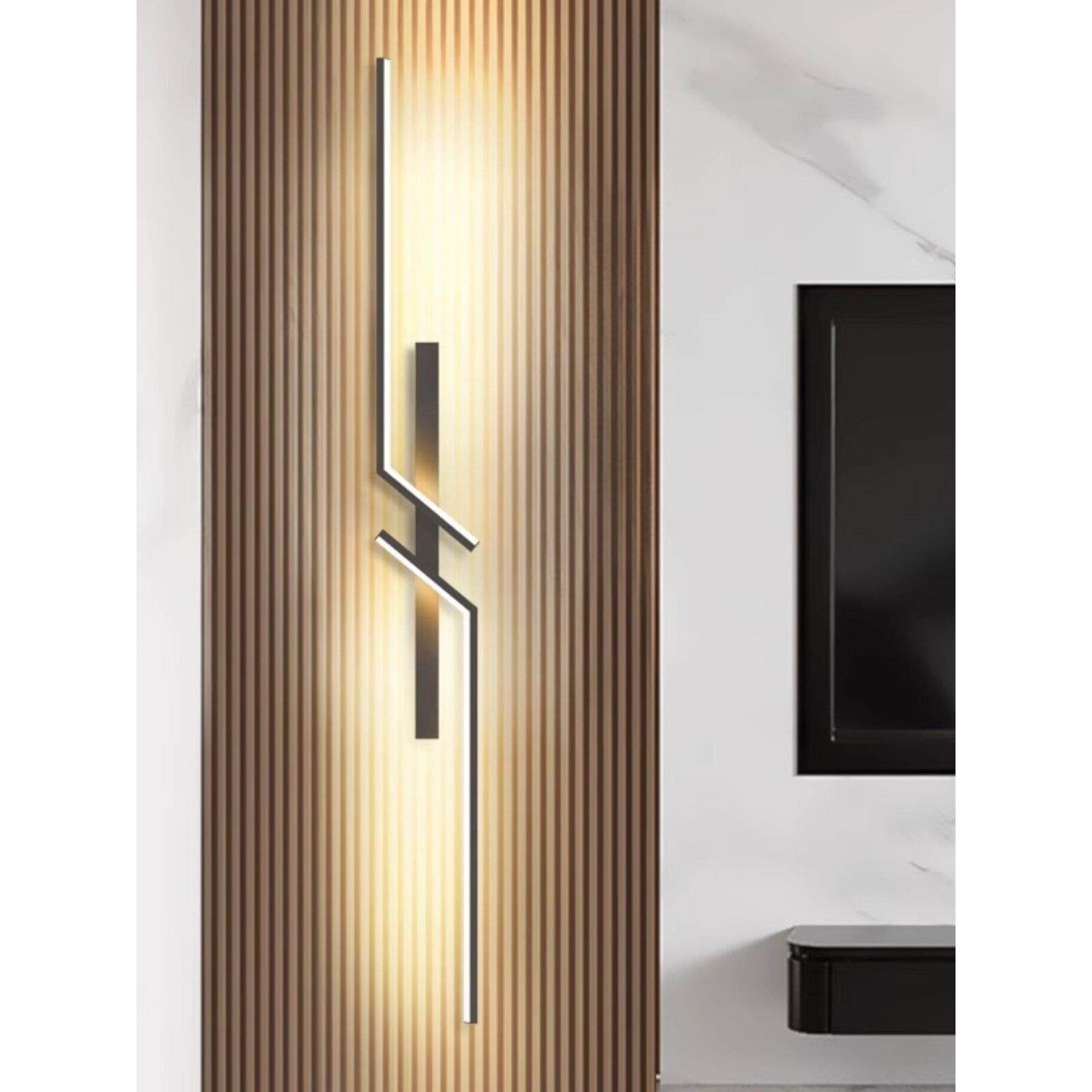 现代简约极简条形壁灯创意卧室床边客厅格栅电视沙发背景壁灯