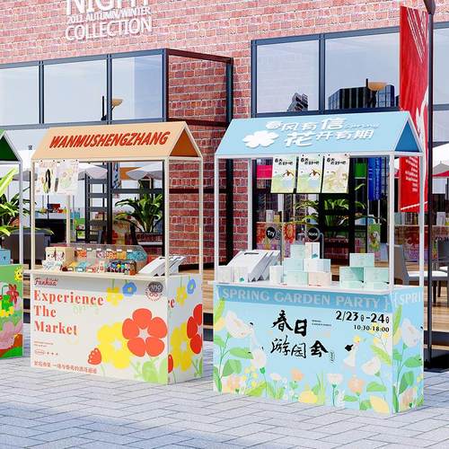 户外市集摊位架商业广场活动展示棚架铁艺可移动摆摊架夜市地摊桌