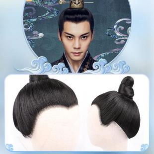 孔子古装假发套全头唐朝男子发髻造型三尖假头套古代书生将军发型