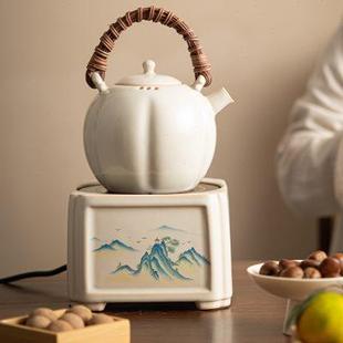 陶瓷电陶炉围炉煮茶壶玻璃烧水壶家用茶具电热茶炉小型煮茶器套装