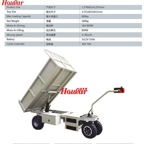HG车-20电动2翻斗车 POWER 野DUMP CART 越搬运小型电动泥头车