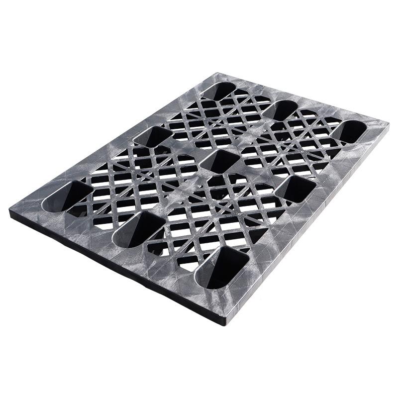 网格九脚塑0料托盘139黑色注塑板货料物周转用DQC塑托盘托栈板
