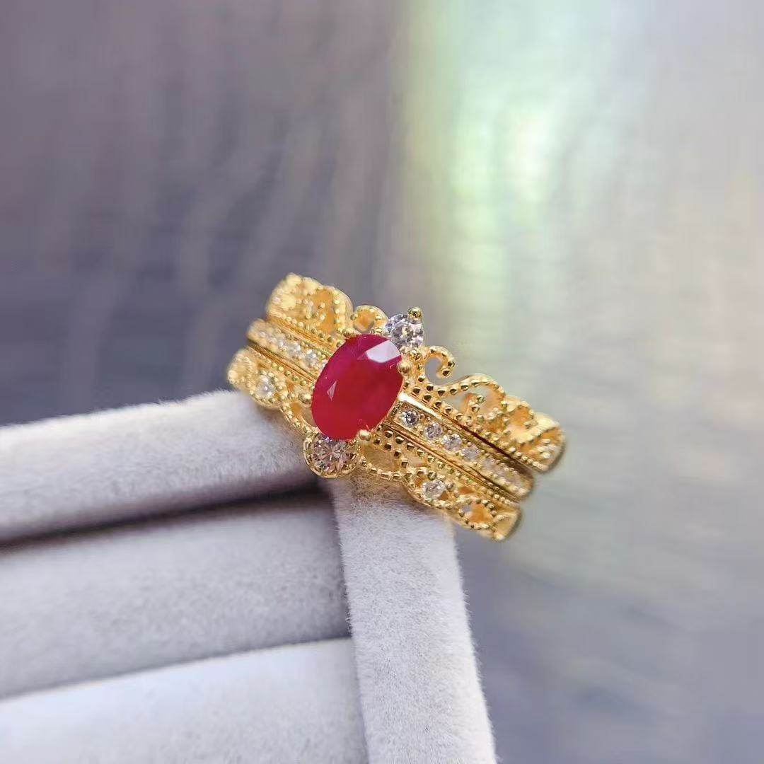 [地质大学珠宝]天然高品质缅甸红宝石戒指纯银镶嵌小众搭礼物,珠宝/钻石/翡翠,手饰,淘宝优惠券,粉丝福利购,淘宝优惠卷