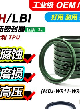 DH/LBI进口耐磨聚氨酯MDJ墨绿色WR02E液压油封耐用WR11密封防尘圈