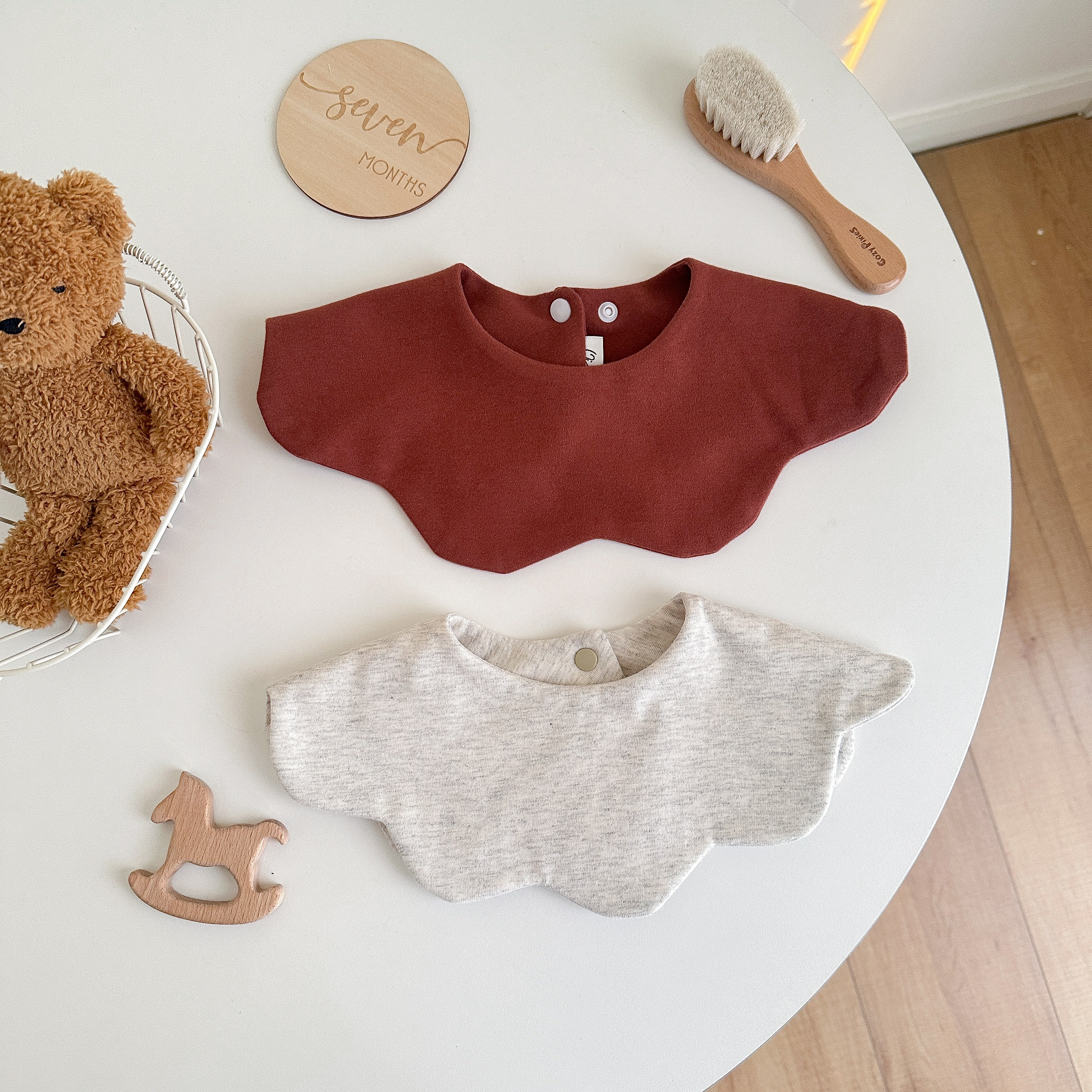 a类过年红色婴儿口水巾棉质花瓣360边双面戴宝宝围嘴新生儿围兜,婴童用品,口水巾,淘宝优惠券,粉丝福利购,淘宝优惠卷