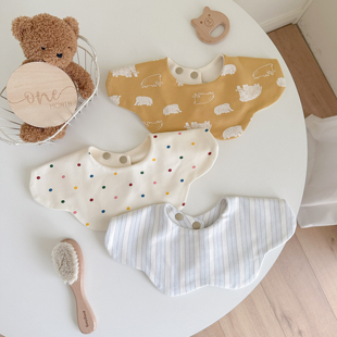 超软防水口水巾棉质a类婴儿男女宝宝口水巾花瓣360度旋转高颜值