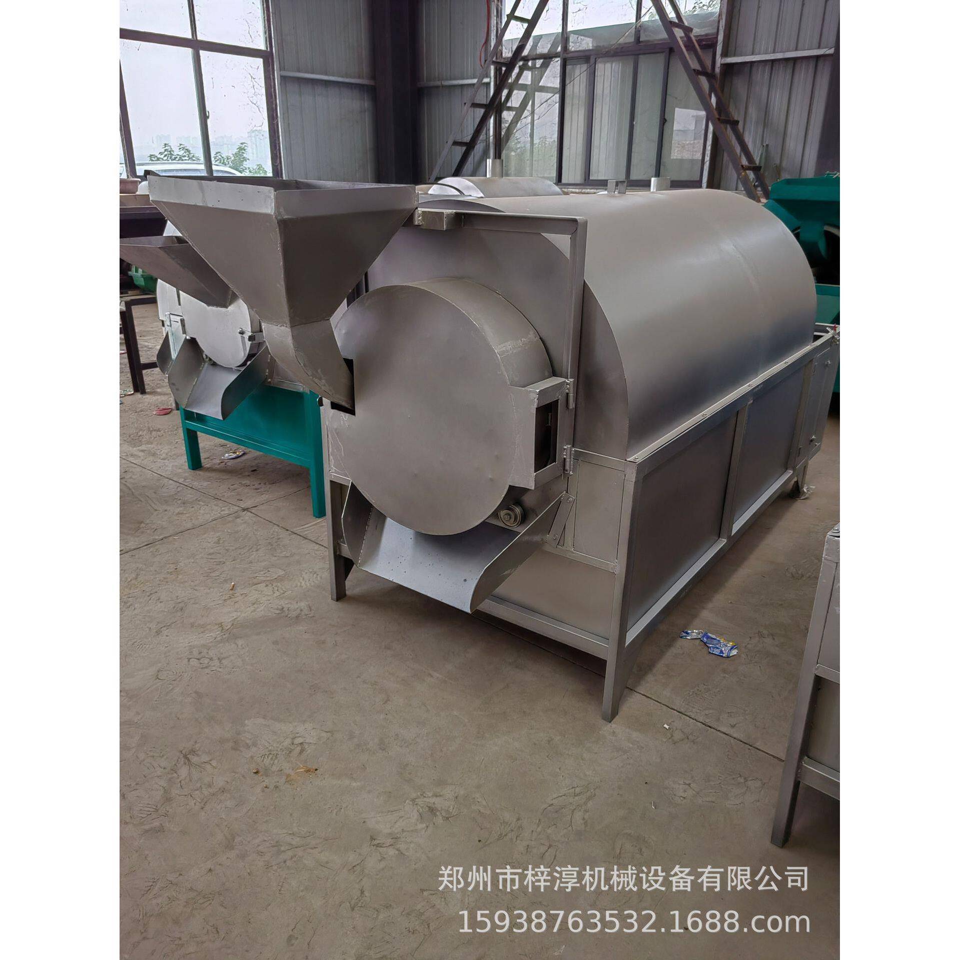 电加热青稞炒货机棉籽仁炒料机西藏青稞滚筒炒锅多功能青稞炒料机