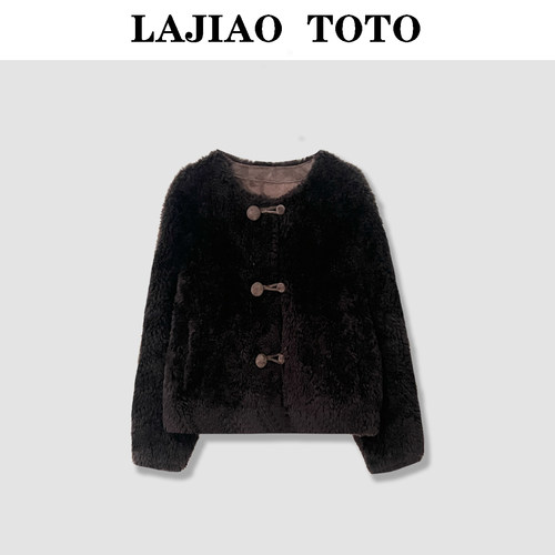 LAJIAO TOTO 羊毛高级感舒适休闲短款冬季女士毛呢外套#H5122