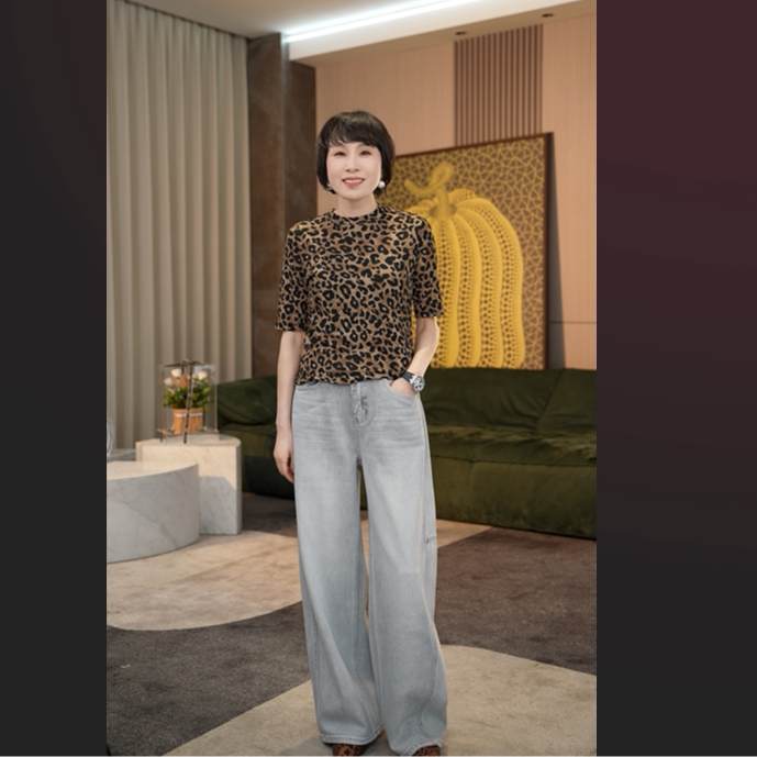 LAJIAO TOTO【豹纹短袖】多丽丝凉爽宽松百搭女士圆领短袖#61839