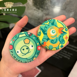 三星堆青铜吧唧胸针pin徽章毛绒装饰品四川旅游纪念品送朋友礼物