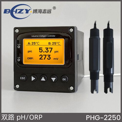 双路pH计工业在线pHORP计控制器变送器酸度双通道pHORP