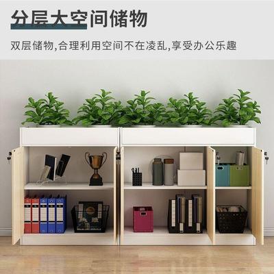 办公室花槽柜矮柜隔断柜长条长方形木质文件柜办公桌侧边柜花草柜