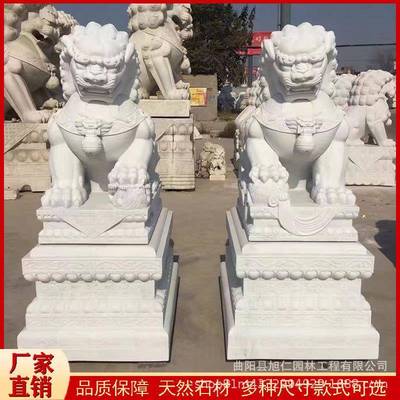 雕石狮石雕狮子石子一对精摆雕汉白玉青石大门口家用看门狮子祠堂
