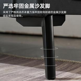 店家用双三人位AQO室黑色皮客厅屋 小户型沙发公寓房出租办公服装
