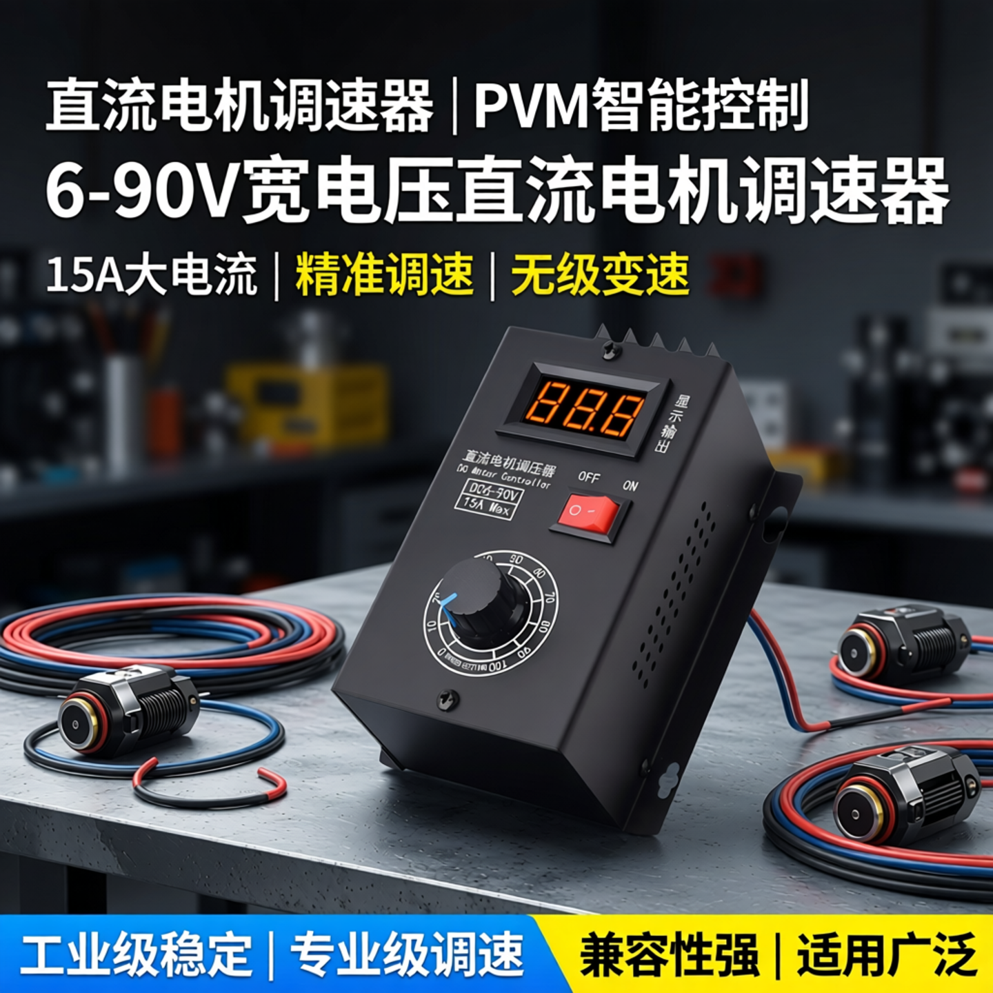调速器直流有刷电机调速器6V12V24V36V48V60V72V90V通用PWM模块