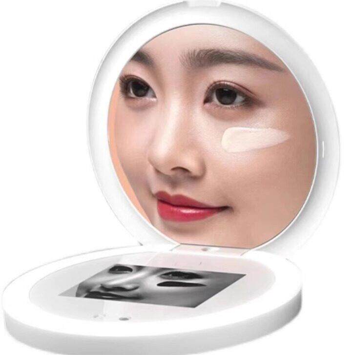 智能防晒UV检测镜子可视化创意化妆镜卸妆美妆镜户外可携式随身带