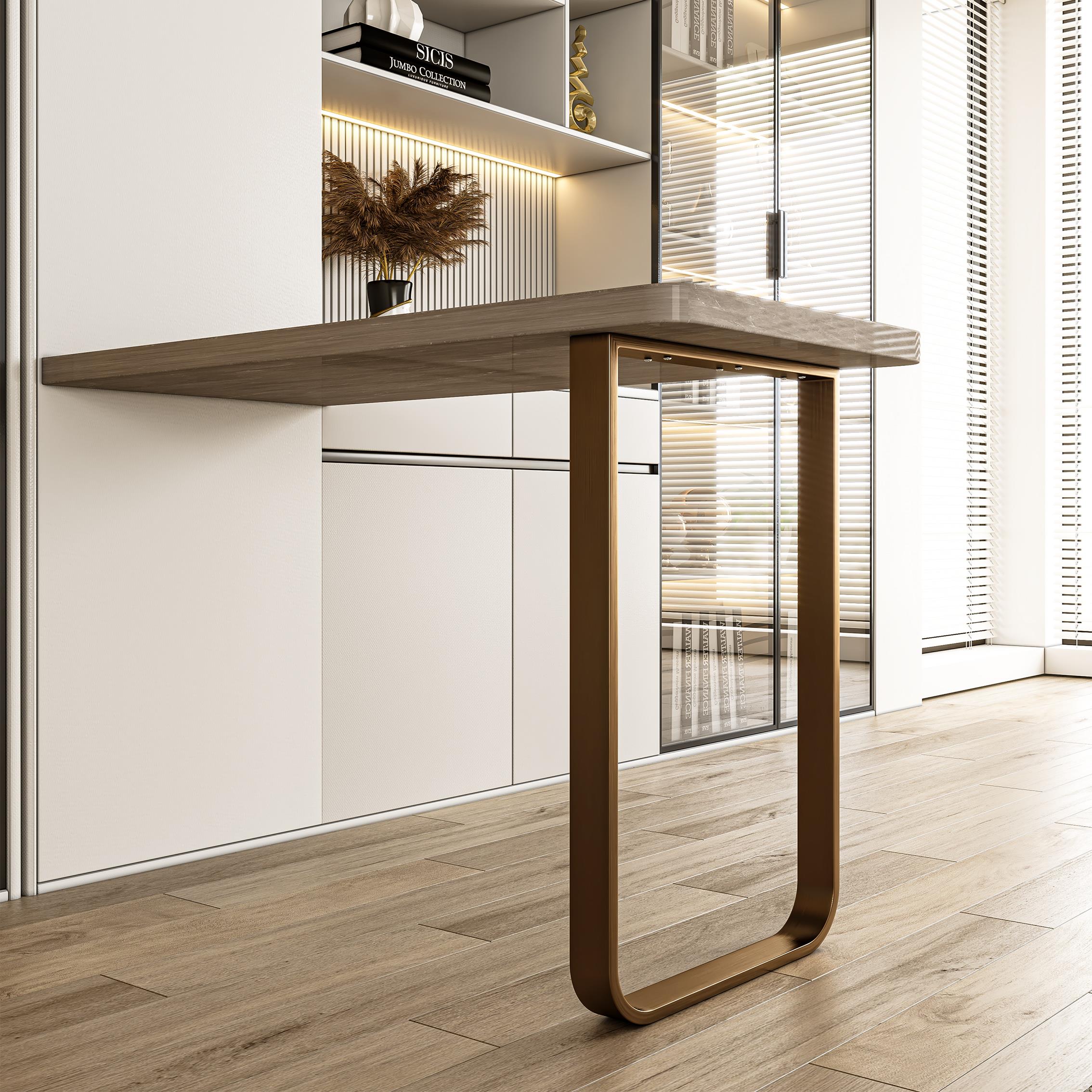 定做圆弧梯形吧台脚单侧桌腿支架办公桌架书桌餐桌脚不锈钢支撑架