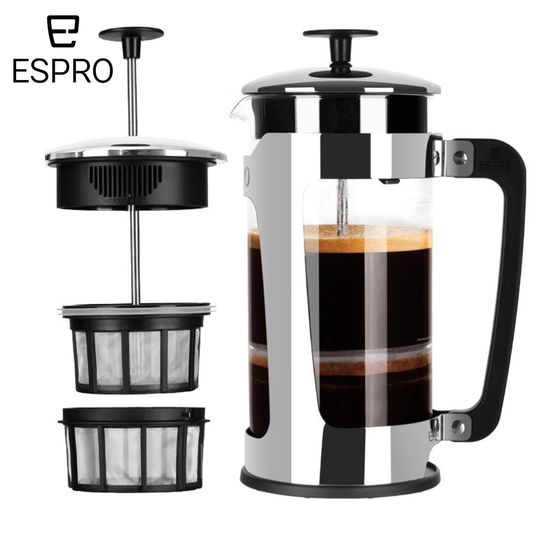 ESPRO法式滤压壶手冲咖啡壶双层过滤网 耐高温硼硅玻璃304不锈钢,餐饮具,法压壶/滤压壶,淘宝优惠券,粉丝福利购,淘宝优惠卷