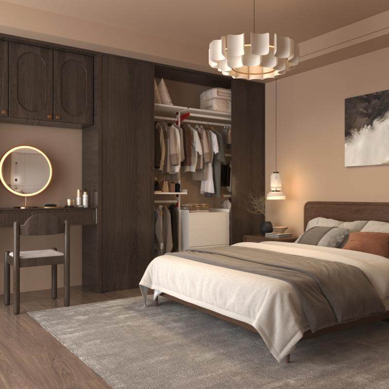 舍尔弗模组化功能衣柜全屋定制白色金属简约现代衣帽间可定制投影