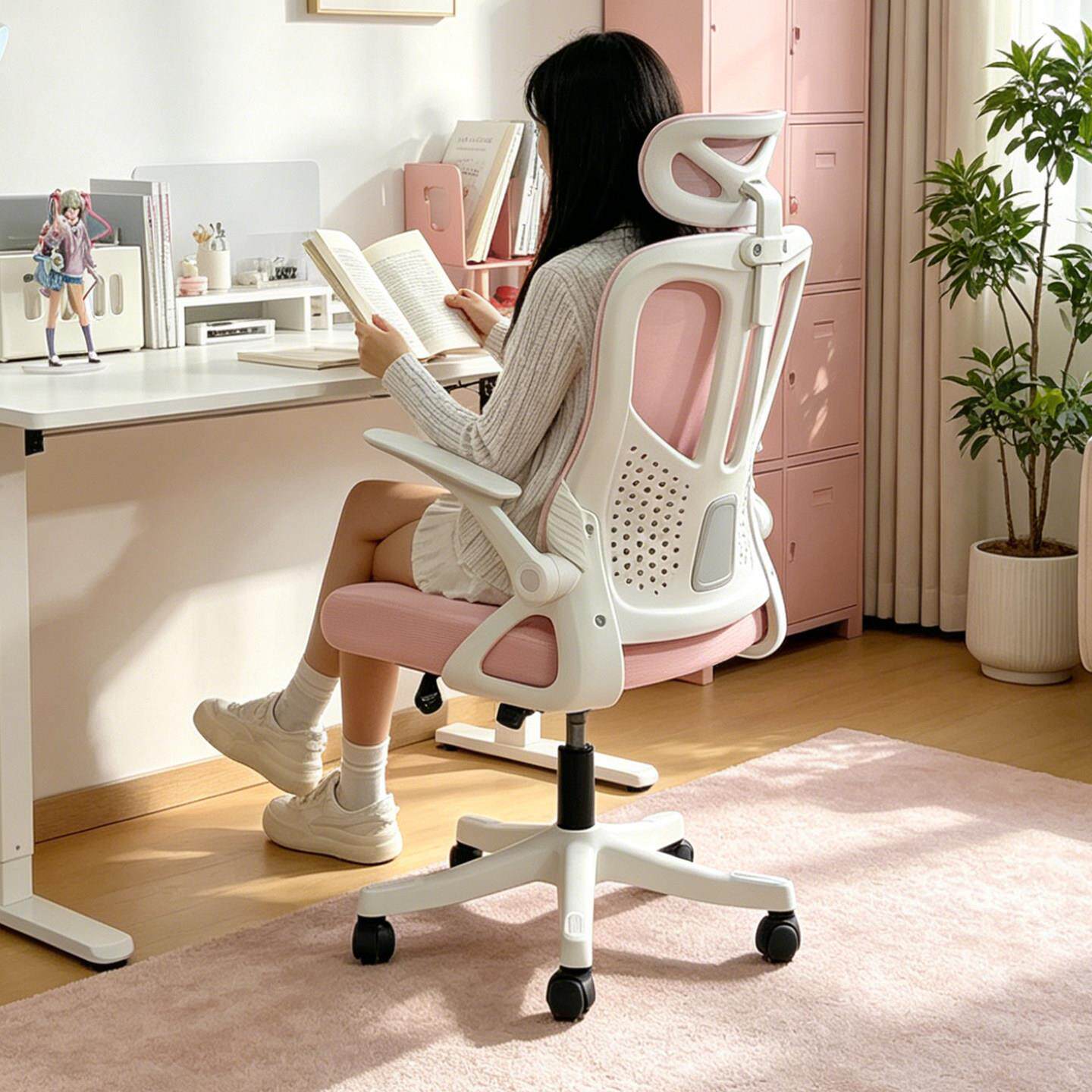 电脑椅女生卧室椅子久坐舒服家用电脑椅座椅转椅宿舍办公室椅