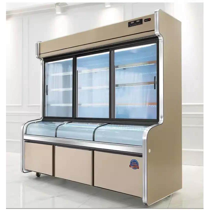 弧形玻璃门三温展示柜配件保鲜冷柜冷藏7字型L型定制门商用