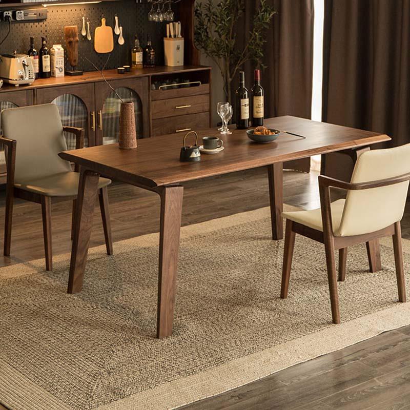 北美黑胡桃木大板餐桌全实木客厅长桌子工作台长方形家用原木饭桌