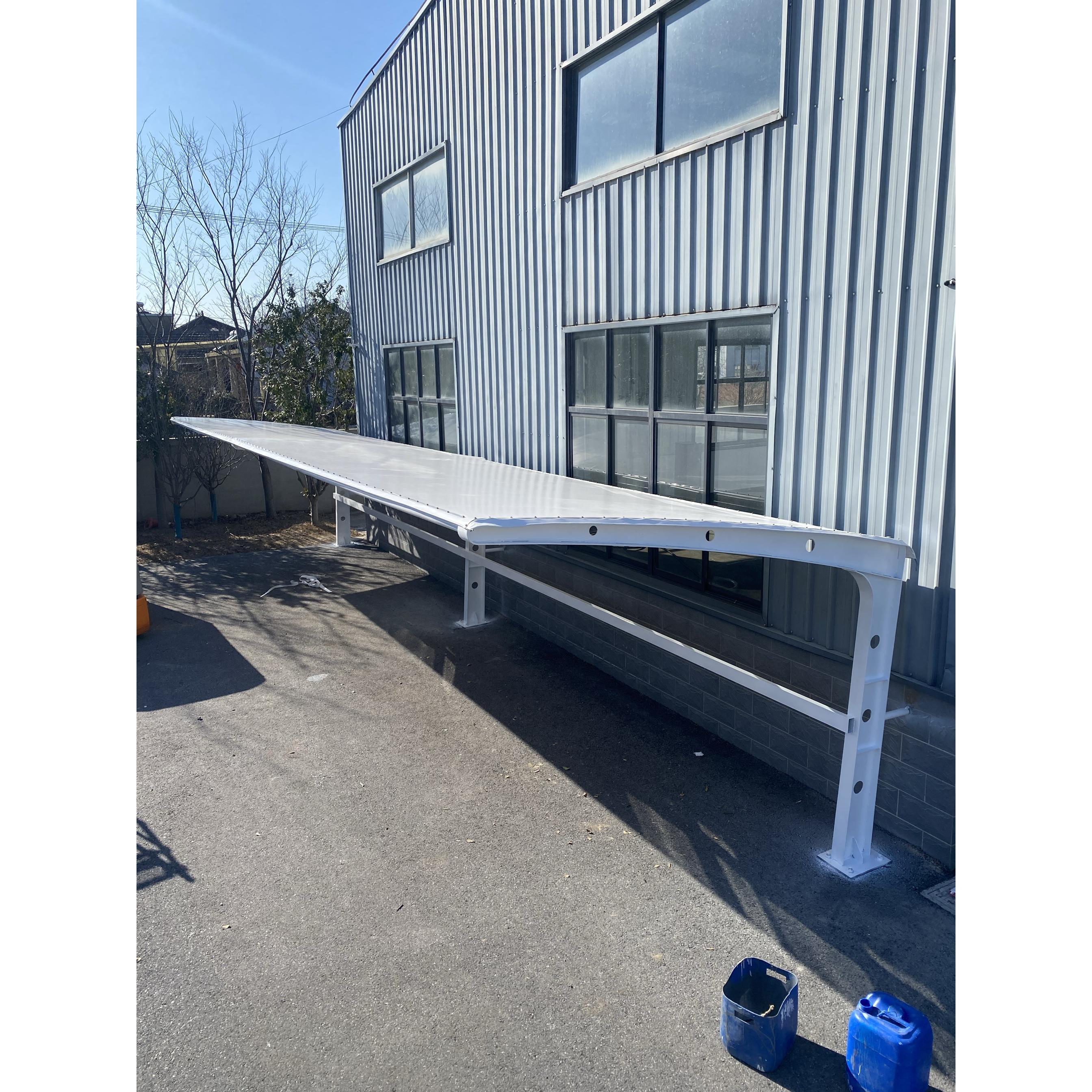 小区膜结构停车棚自行车摩托车张拉膜P V D F蓬布P V C汽车膜厂家