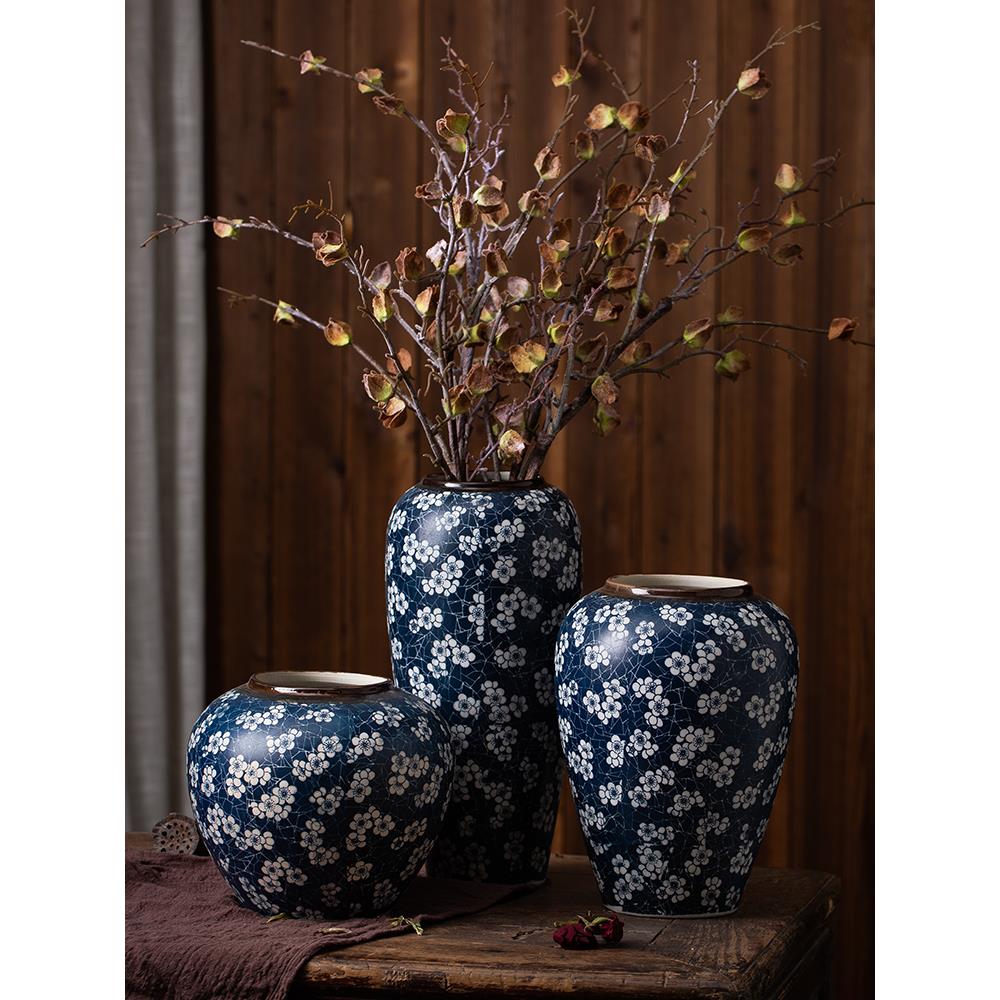 景德镇青花瓷花瓶装饰干花客厅覆古陶瓷花瓶桌面水培家居装饰