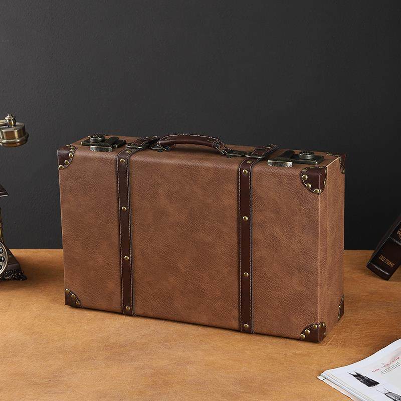 欧式覆古手提箱老式旅行皮箱杂物整理箱摄影道具储物木箱子收纳箱