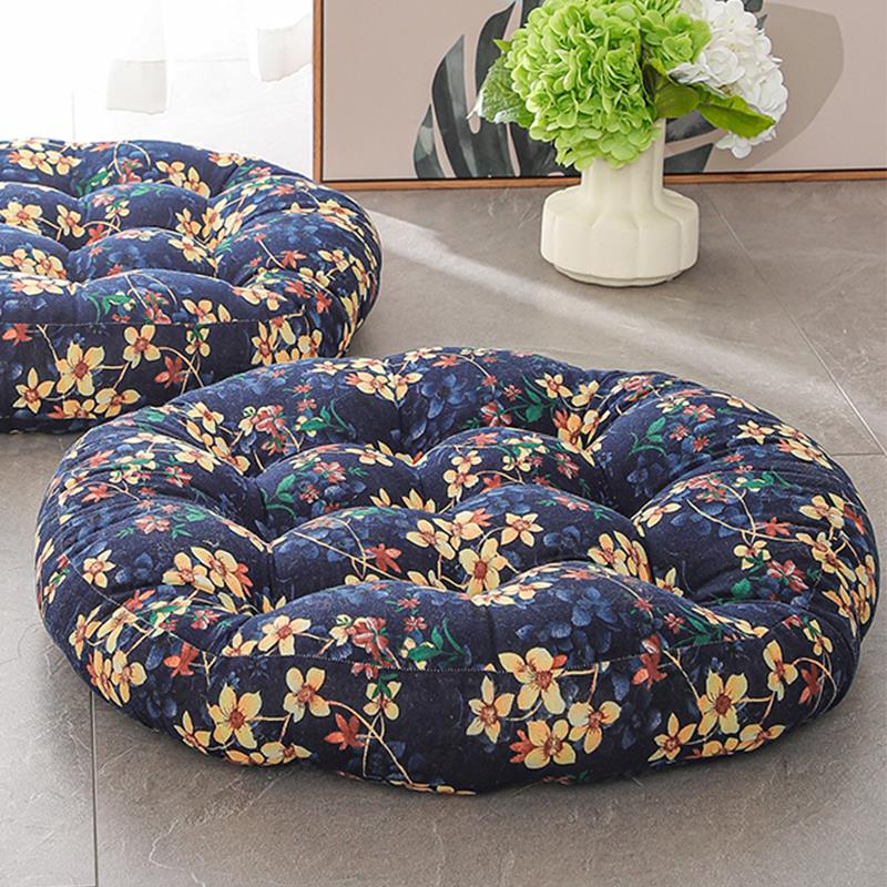 棉麻蒲团打坐坐垫日式美臀加厚布艺圆形阳台飘窗榻榻米窗台地板垫