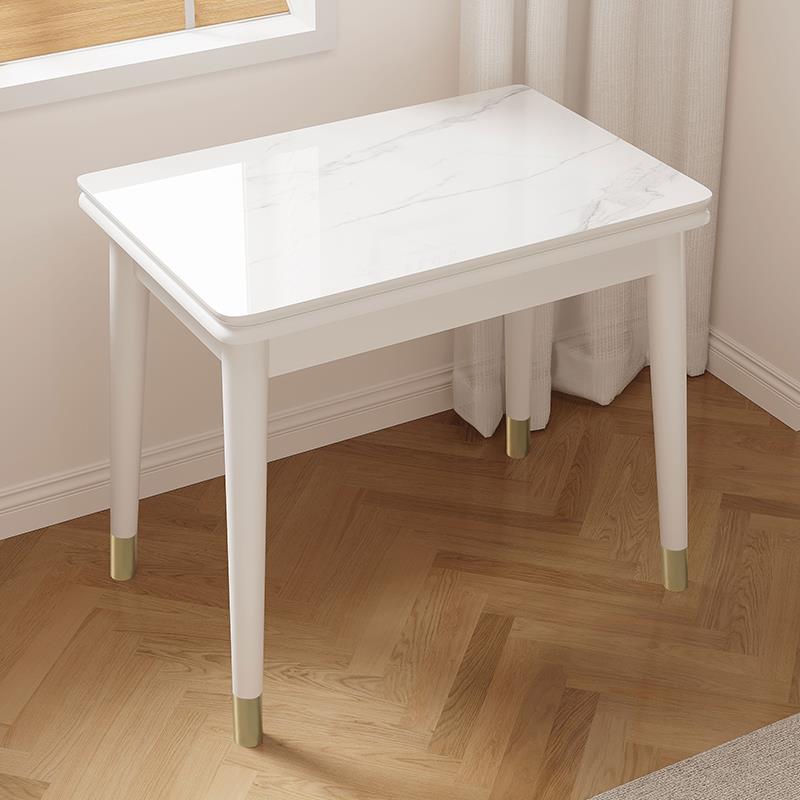 岩板餐桌可折叠现代简约小户型家用实木餐椅组合省空间多功能桌子