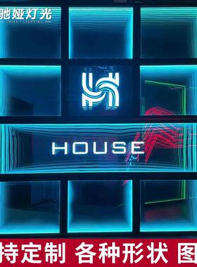 台厂家定制直T播DZ1间背景墙LED舞灯光千层镜告广牌酒吧KV深渊地