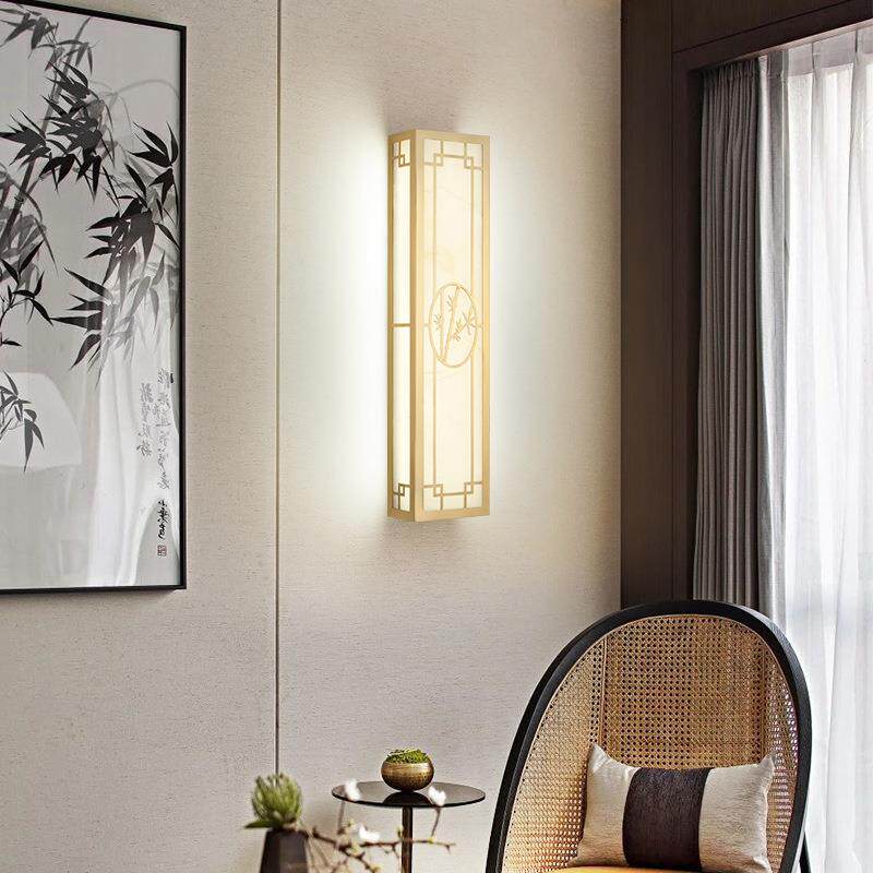 新中式铜玉石885全壁灯款中国风艺术创意客新厅电视景墙卧背室床