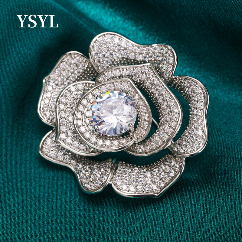 玫瑰花朵高端轻奢玫瑰胸针高档微镶锆石胸花礼服丝巾外套配饰别针,饰品/流行首饰/时尚饰品新,胸针,淘宝优惠券,粉丝福利购,淘宝优惠卷