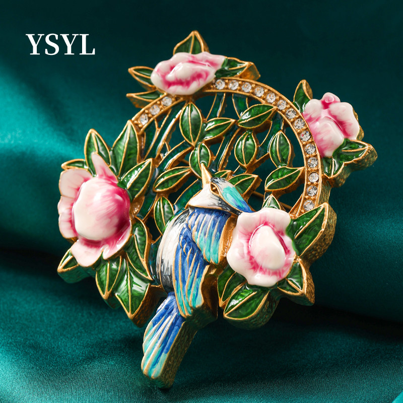 吉祥如意中古重工珐琅渐变晕染镶钻胸针国风镂空喜鹊饰品女蝶恋花,饰品/流行首饰/时尚饰品新,胸针,淘宝优惠券,粉丝福利购,淘宝优惠卷