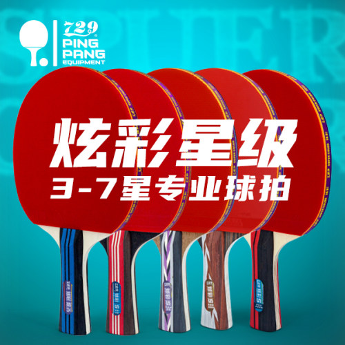 友谊729乒乓球拍炫彩初学成品拍